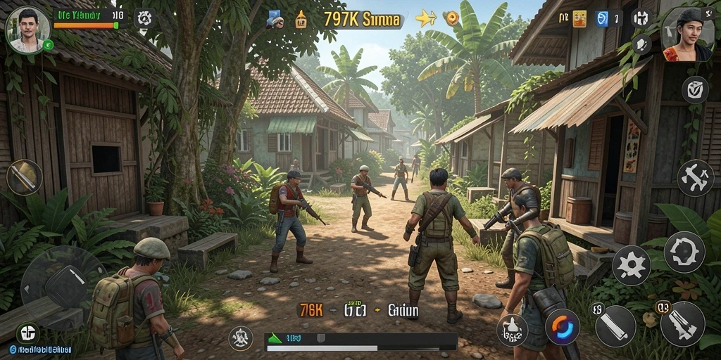 Gameplay seru dari aplikasi simulasi 797K dengan interaksi karakter.