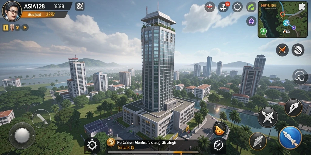 Tangkapan layar ASIA128 menunjukkan pertahanan menara yang menegangkan.