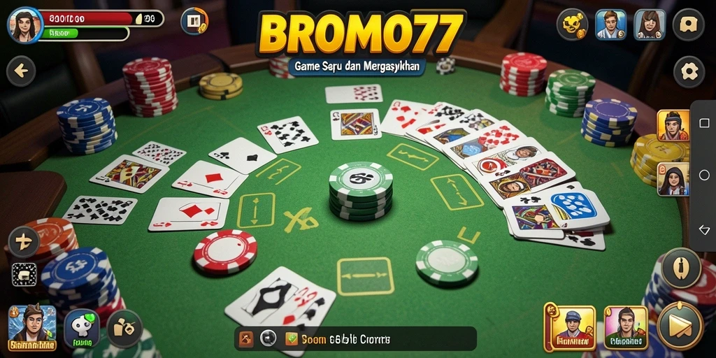 Screenshot gameplay BROMO77 menampilkan suasana seru permainan Gaple.