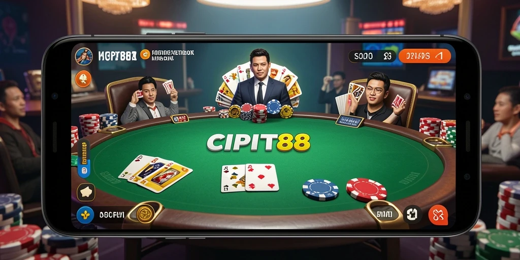 Tampilan gameplay seru dan interaktif dari CIPIT88 Poker.