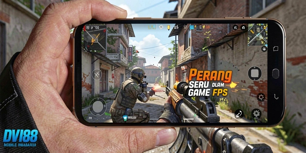 Tangkapan layar menunjukkan aksi mendebarkan dalam game FPS DV188.