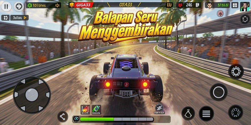 Tampilan gameplay GIGA33 yang menantang dan seru.
