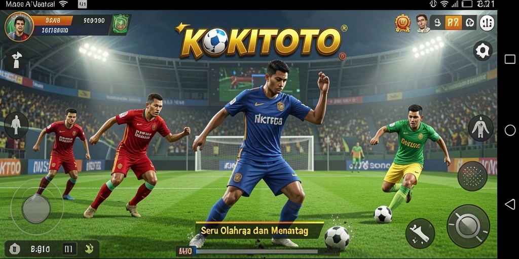 Screenshot gameplay KOKITOTO menunjukkan momen seru dalam olahraga.