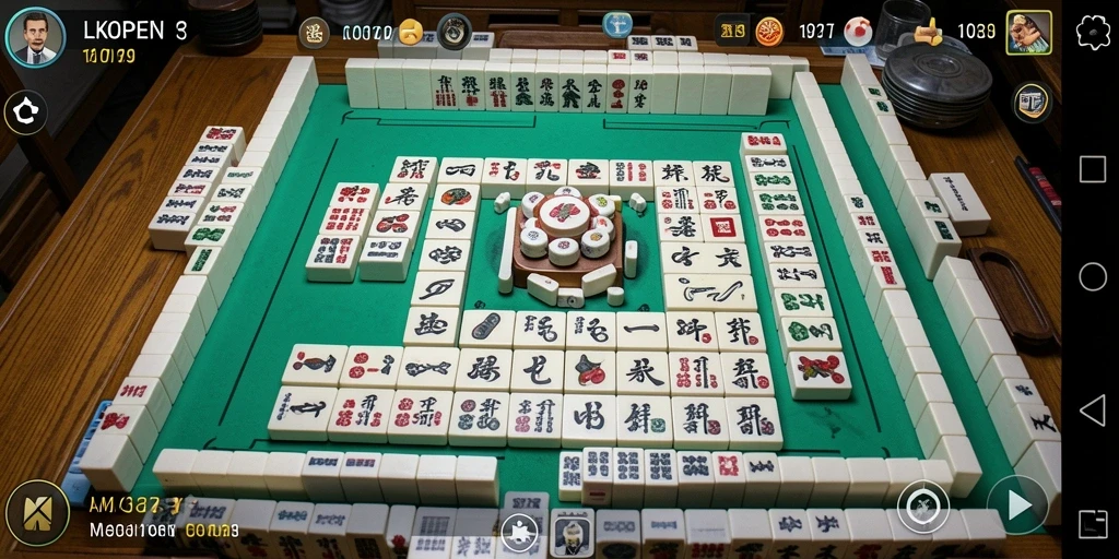 Screenshot LKOPEN menampilkan gameplay Mahjong yang menarik dan seru.