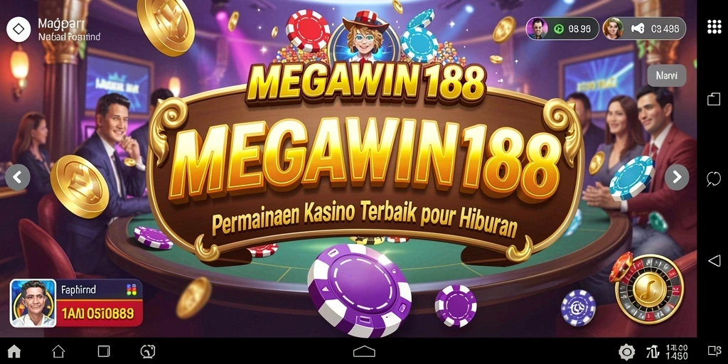 Tampilan gameplay menarik dari MEGAWIN188 dengan suasana kasino.