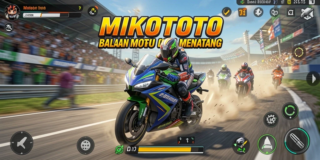 Tampilan gameplay MIKOTOTO yang mendebarkan dan penuh aksi balapan motor.