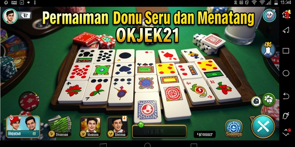 Screenshot OKJEK21 menunjukkan keseruan bermain Domino secara online.
