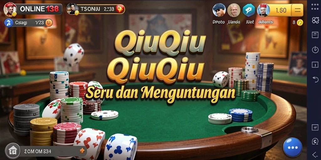 Tampilan gameplay seru dari QiuQiu ONLINE138.