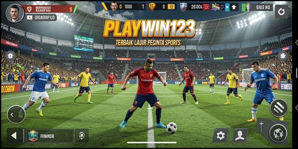 Tangkapan layar gameplay PLAYWIN123 yang menunjukkan aksi olahraga seru.