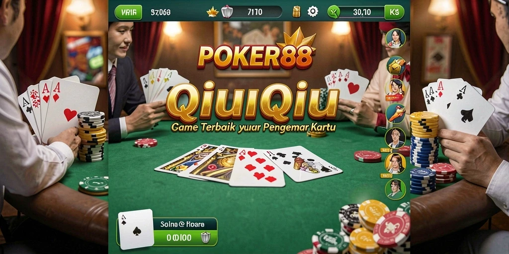 Tampilan menarik dari gameplay QiuQiu di POKER88.
