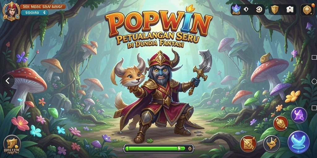 Tampilan gameplay seru POPWIN saat menjelajahi dunia petualangan.