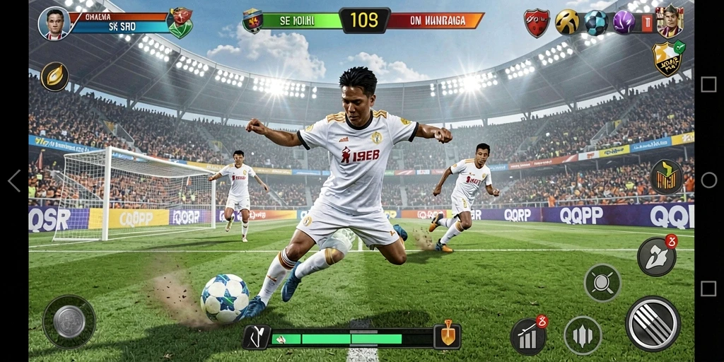 Tampilan gameplay seru di <strong>QQRP</strong> yang penuh aksi olahraga.