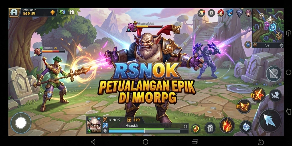 Screenshot RSNOK menampilkan aksi pertarungan epik di dunia MMORPG.