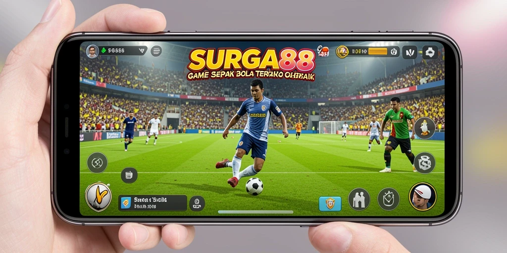 Tangkapan layar utama <strong>SURGA88</strong> menampilkan aksi seru di lapangan sepak bola.